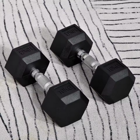 HOMCOM Sports Hex Weight Sets with Rubber Dumbbells for Home